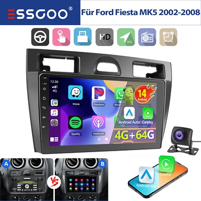Für Ford Fiesta V 2002-2008 JD,JH Android 14 4+64GB Autoradio Carplay GPS +Kam - Bild 1 von 4