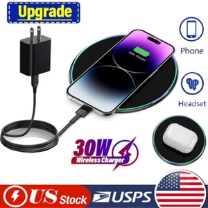 30W Wireless Charger Fast Charge Pad For Motorola Edge 50 Neo S50 Razr 50 Ultra - Picture 1 of 17