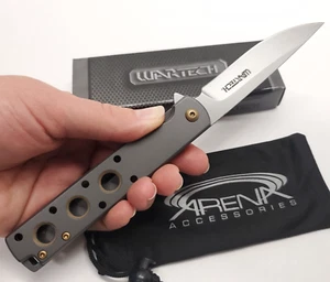 Slim Blade Pocket Knife Skeletonized Frame Lock Tip Up Carry Spring Assisted - Picture 1 of 7