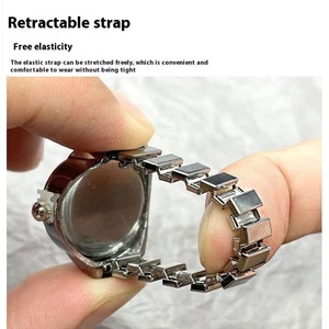 Finger Watch Ring Creative Movement Accessories Vintage Alloy Shell Quartz Watch - Picture 1 of 12