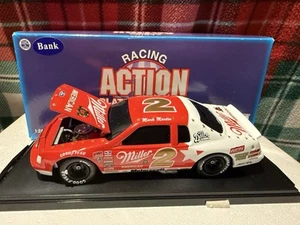 Racing Action Mark Martin #2 Miller Diecast Car Bank NASCAR 1/24 - Foto 1 di 4
