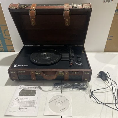 Vintage Suitcase Turntable with Bluetooth & USB - Classic Wooden Retro Design - Image 1 of 4