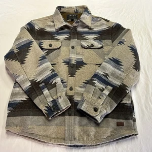 Jachs New York Sweater L  Aztec Faux Fur Lined Heavy Outdoor Button Shacket - Picture 1 of 24