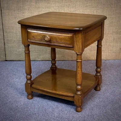 Attractive Ercol Elm Golden Dawn Lamp Side Table With Drawer - Image 1 of 4