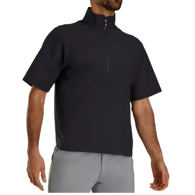 FootJoy FJ HydroLite X Black Short Sleeve Zip Golf Rain Shirt Mens XL Waterproof - Image 1 of 4