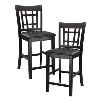 Silla tapizada Lexicon Junipero acabado cereza oscura altura mostrador (juego de 2) Foto 1 de 4