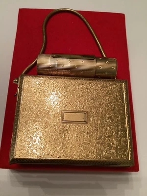 KIGU Party Case Carryall Cigarette Powder Compact & Guerlain 65 Lipstick LUTIN  - Image 1 of 4