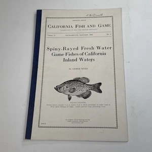 California Fish and Game Booklet 1931 Volume 17 No 1 LARGEMOUTH BASS Illustrated - Foto 1 di 6