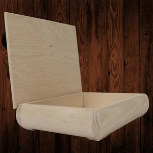 Caja de ovoides con manivela de madera cruda vintage estilo clásico sin terminar | 24 x 19 x 7 cm - Imagen 1 de 12