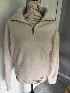1/4 Zip Sweater Size Large Foldover collar cream Soft Universal Thread - Picture 1 of 7
