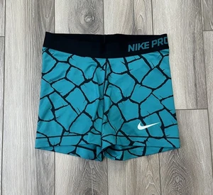 Nike Pro Dri-Fit Spandex Running Compression Shorts Teal/Black Women’s Sz Medium - Picture 1 of 6