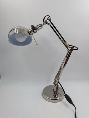 IKEA Lámpara Escritorio Trabajo Articulado Cromo Ajustable Brazo Cabezal Metal Foto 1 de 4