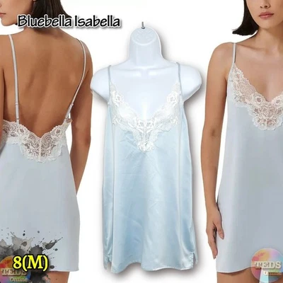 Nuevo con etiquetas Bluebella Isabella Talla 8 (M) Lujo Satinado Corto Chemise, Agua Helada $84 Foto 1 de 4
