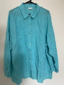 J. Jill Love Leinen Damen 2X Button Down Top leichter Lagenlook Torqouise - Bild 1 von 6