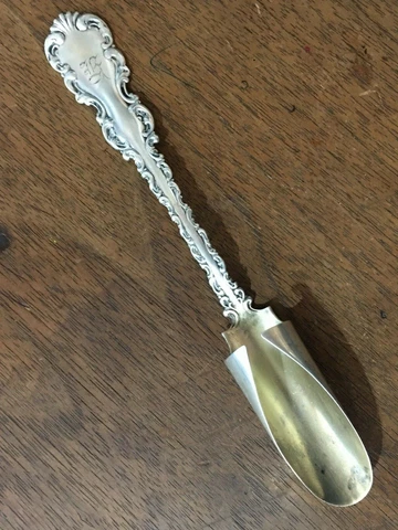 Unusual Whiting Sterling Silver Scoop Serving Spoon  Louis XV pattern 1891 Cover