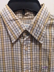 Hollister Vintage Men's Large Yellow Checked Short Sleeved Shirt - Picture 1 of 6