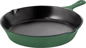 Sartén de hierro fundido presazonada para saltear cocina Utopia parrilla segura", verde 8 - Imagen 1 de 6