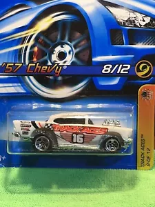 Hot Wheels 1957 Chevrolet 57 Chevy Bel Air Track Aces White USED Sealed NM Cond - Picture 1 of 3