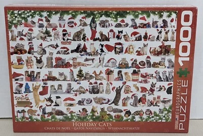 NEW Eurographics Jigsaw Puzzle 1000 Pieces “Holiday Cats” Christmas Kitties - Image 1 of 4