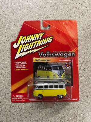 Johnny Lightning 1965 Volkswagen Samba Bus Silver & Yellow 1:64 Diecast New - Image 1 of 2