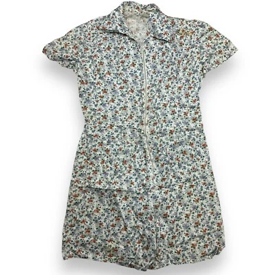 VTG 50s Floral Feed Sack Romper Cotton Handmade Ditsy Daisy - Image 1 of 4