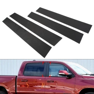 For Dodge Ram 1500 2019-2023 4x Carbon Fiber Set Pillar Posts Door Window Trim - Bild 1 von 12