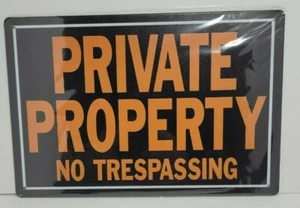 Private Property No Trespassing Metal Sign 12" x 8" - Picture 1 of 2