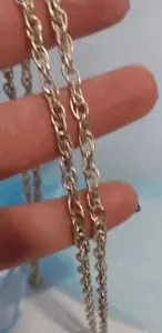 Taxco Mexico Sterling Silver 30” Inch Chain Necklace 925 Hallmarked Long Vintage - Picture 1 of 6