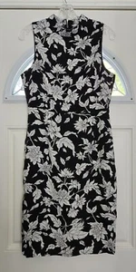Lulus Dress Women M Black White Floral Lined Sleeveless Zip Summer - Picture 1 of 14