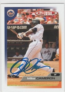Mike Cameron signed 2005 Topps Total card Mets autograph Mariners