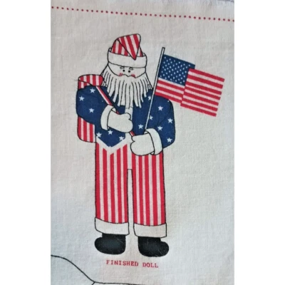1991 Liberty Santa Doll Soft Sculpture Fabric Sewing Panel Prewashed  Uncut - Image 1 of 4