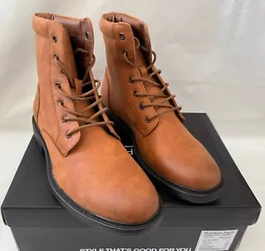 NICK GRAHAM Mens Brown Lug Sole Padded Delta Round Toe Lace-Up Boots size 9 M - Picture 1 of 13