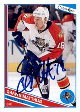 Shawn Matthias Signed Autographed 13/14 OPC O-Pee-Chee card Florida Panthers