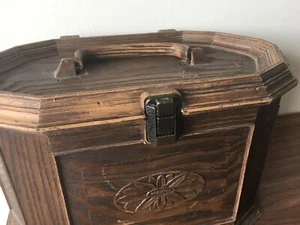 LERNER brown sewing box organizer notion tray with sewing supplies VINTAGE L02 - Picture 1 of 11