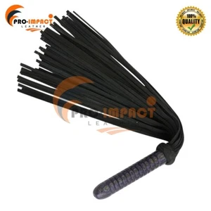 Real Cowhide Supple Leather Solid Wood Handle  25 Falls Heavy Duty Flogger - Picture 1 of 8