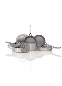 Ninja Neverstick Ceramic Pro 12-Piece Cookware Set, Stone - Picture 1 of 10
