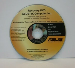 ASUS Recovery DVD Windows Vista 32 Bits Anglais Espagnol Portugais 15G356031084 - Photo 1/1