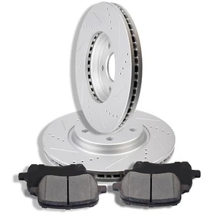 Front Ceramic Brake Pads And Rotors For Chevy Cobalt Pontiac Drilled & Slotted - Bild 1 von 8