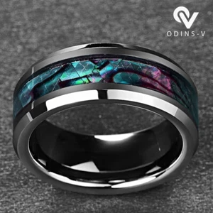 Men's Ring Dragon Celtic Stainless Steel Wedding Fashion Band 8mm silver - Picture 1 of 16