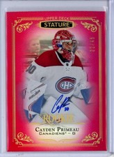 2019-20 Upper Deck Stature Autographs Red #105 Cayden Primeau RC AUTO /45