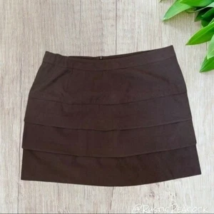 Larry Levine minigonna donna taglia 12 marrone scuro foderata a strati casual con zip - Foto 1 di 6