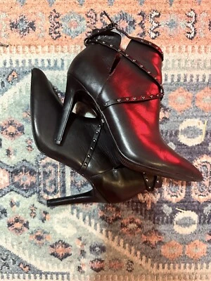 TOPSHOP Boutique Negro Tacón Alto Botines Botín Gótico Talla 8.5 Foto 1 de 3