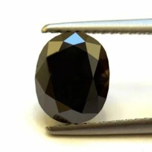 DIAMANTE SUELTO NEGRO NATURAL CORTE OVALADO DIAMANTE SUELTO PARA ANILLO 1 PIEZA 0,50 QUILATES - Imagen 1 de 5