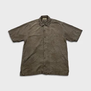 Camisa Tommy Bahama Para Hombres Mediana Marrón Campamento Hawaiano Informal Floral Seda Abotonada - Imagen 1 de 9