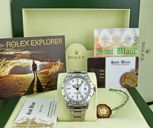 ROLEX REHAUT Mens Stainless Steel Explorer II White Dial Model 16570 SANT BLANC - Picture 1 of 10