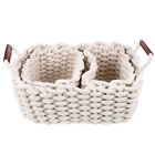  3 Pcs Cotton Rope Storage Basket Clothes Woven Bin Foldable