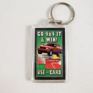 Vintage Keychain Go 4 x 4 It & Win! Acrylic Fob  Key Ring Double Sided - Picture 1 of 2