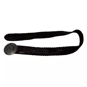 Cinturón medallón de cuero marrón Aeropostale para mujer cintura ancha trenzada cadera grande L - Imagen 1 de 4