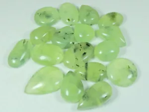 23-27MM Natural Green Prehnite Cabochon Loose Gemstone for 17Pcs Lot 384Cts. - Picture 1 of 8