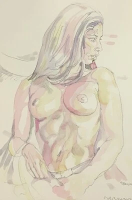 Woman Athlete Nude Study.Original Painting.Muscular & Toned.Graceful & Powerful  - Imagem 1 de 2